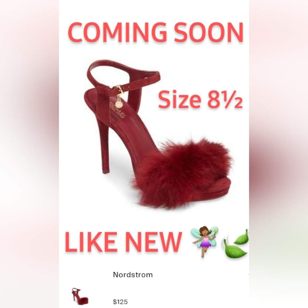 MICHAEL KORS "FAYE" Genuine Rabbit Fur Stiletto Heels ❤️‍🔥 HOT BARGAIN